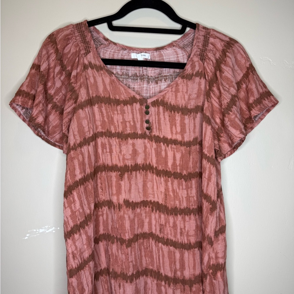 Maurices Pink and Brown Striped Blouse